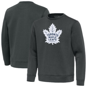 Men's Antigua Pewter Toronto Maple Leafs Relevant Lightweight Pullover Sweatshirt
