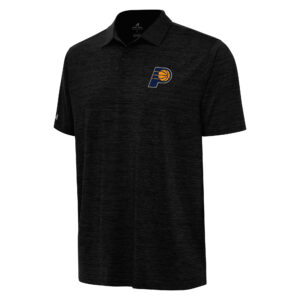 Men's Antigua  Heather Black Indiana Pacers Layout Polo