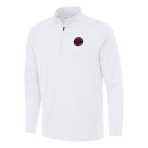 Men's Antigua White Toronto Raptors Reprocess Quarter-Zip Top
