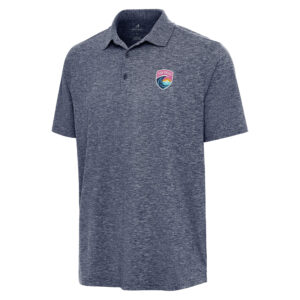Men's Antigua Heather Navy San Diego Wave FC Par 3 Polo