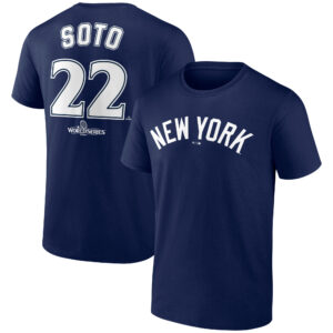 Men's Juan Soto Navy New York Yankees 2024 World Series Push Limits Name & Number T-Shirt