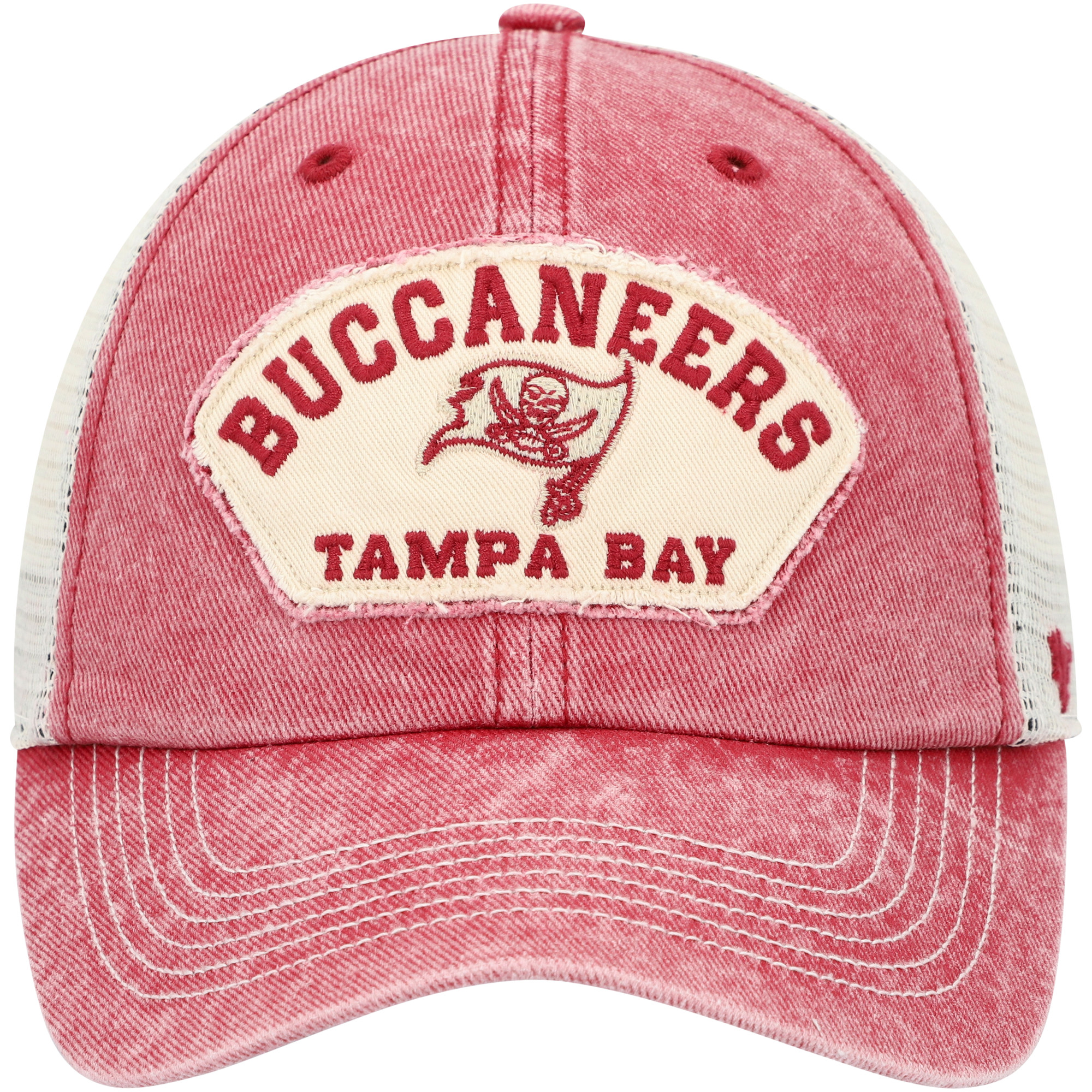 Men's '47 Red/White Tampa Bay Buccaneers Denali Trucker Clean Up Snapback Hat - Image 7