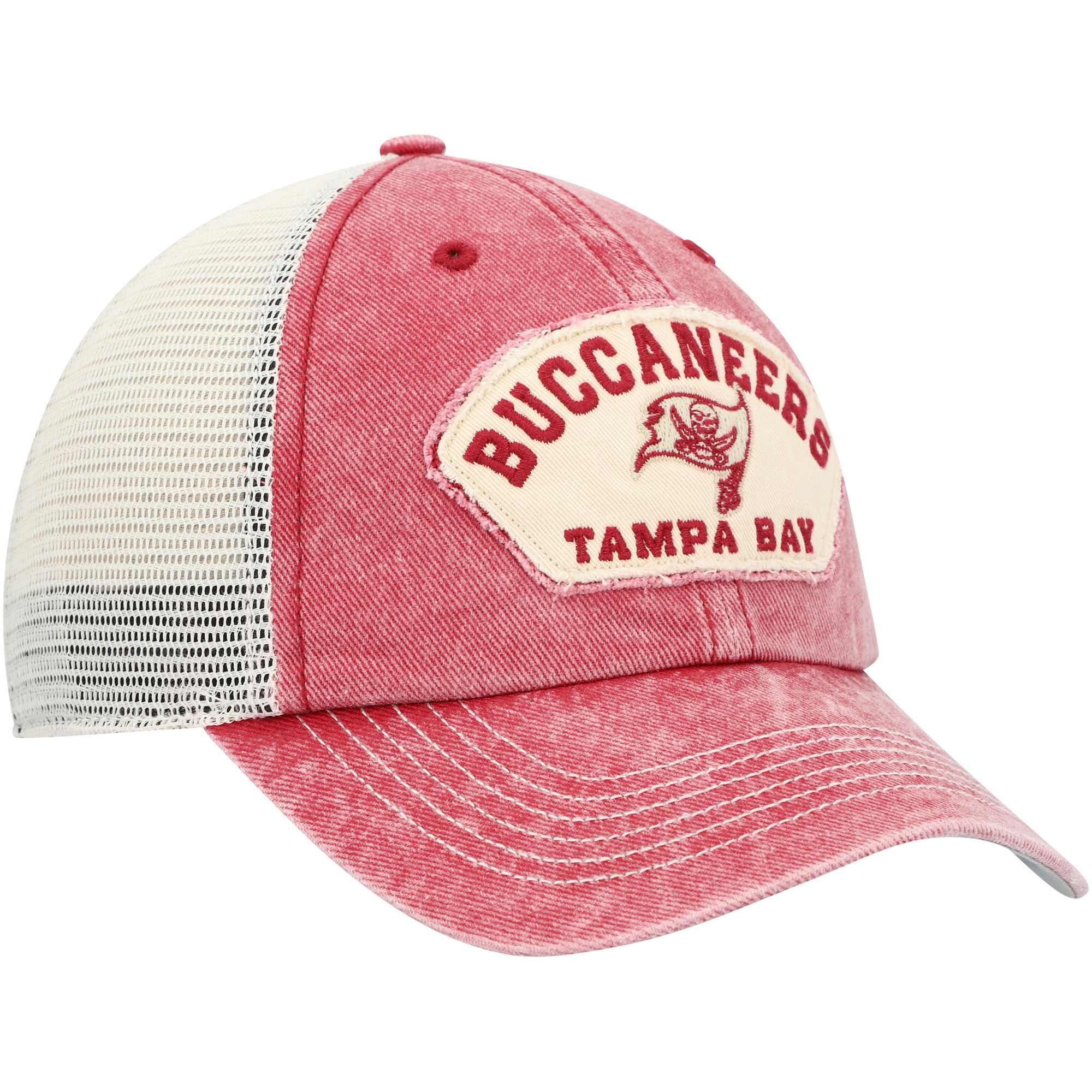 Men's '47 Red/White Tampa Bay Buccaneers Denali Trucker Clean Up Snapback Hat - Image 4