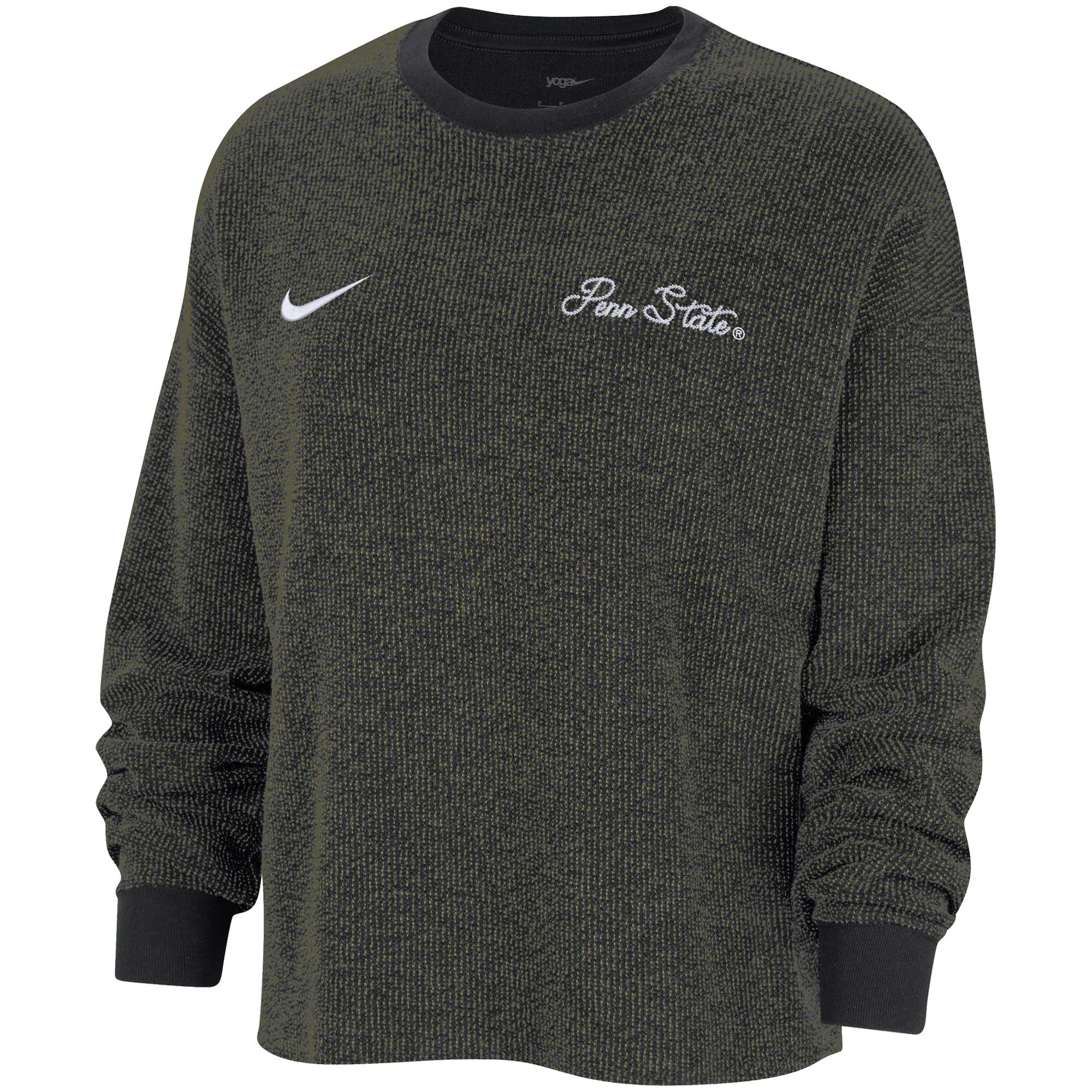 Women's Nike Black Penn State Nittany Lions Yoga Script Pullover Sweatshirt - Image 3