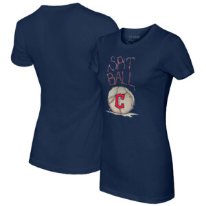 Women's Tiny Turnip Navy Cleveland Guardians Spit Ball T-Shirt