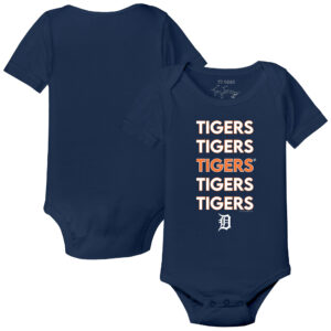 Infant Tiny Turnip Navy Detroit Tigers Stacked Bodysuit