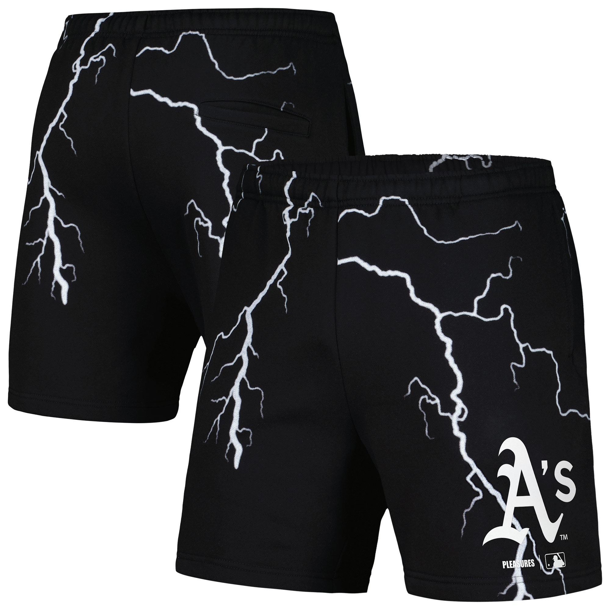 Men's PLEASURES Black Athletics Lightning Shorts