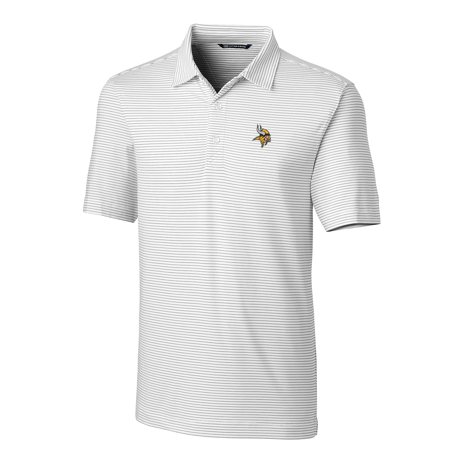 Men's Cutter & Buck White Minnesota Vikings Big & Tall Forge Pencil Stripe Polo