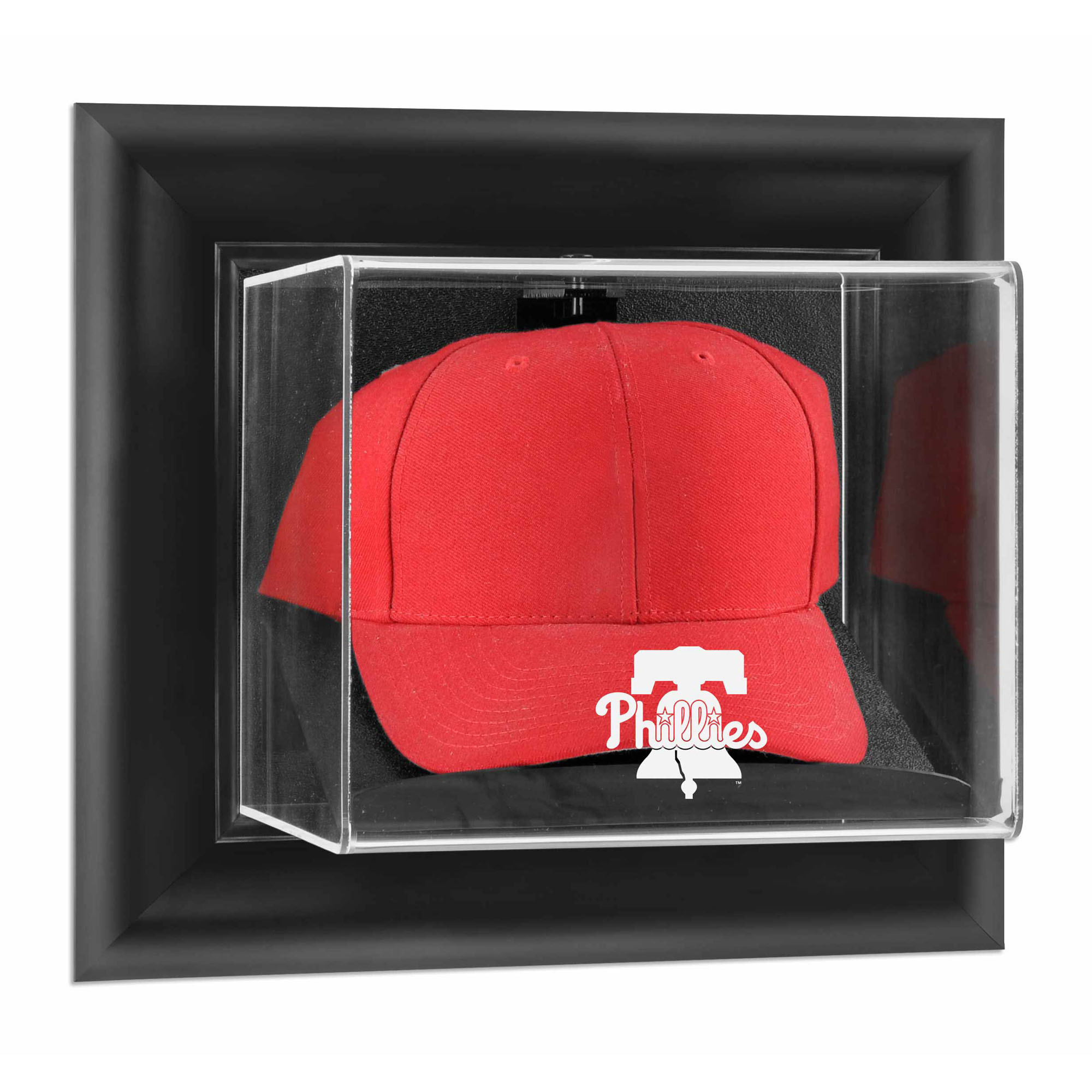 Philadelphia Phillies Black Framed Wall-Mounted 2019 Logo Cap Display Case