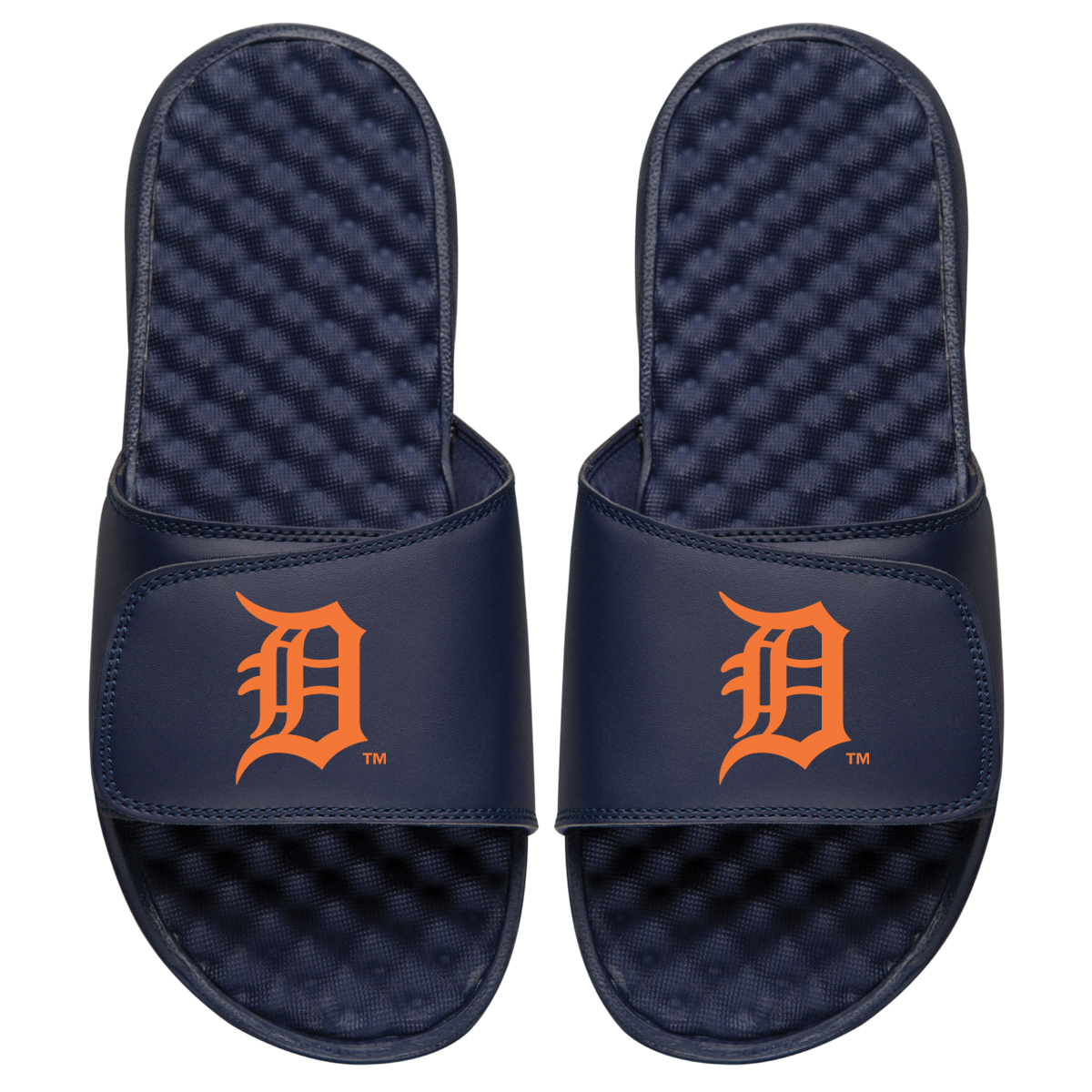 Men's ISlide Navy Detroit Tigers Personalized Primary Logo Slide Sandals