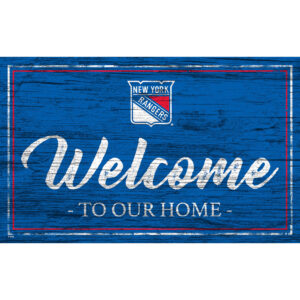 New York Rangers 11" x 19" Personalized Team Color Welcome Sign