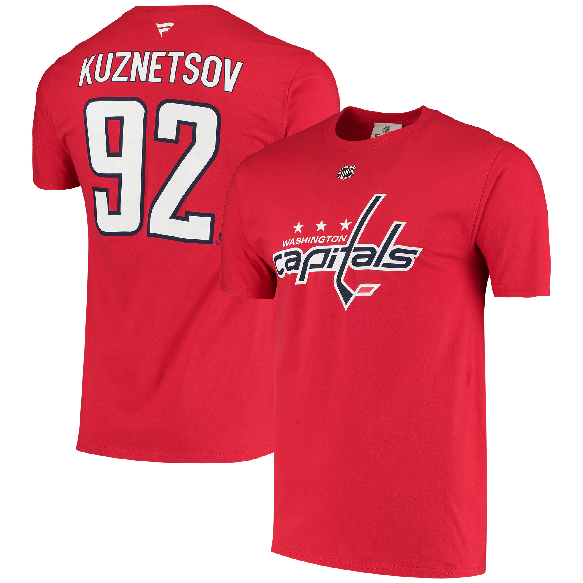 Men's Evgeny Kuznetsov Red Washington Capitals Name & Number T-Shirt - Image 2