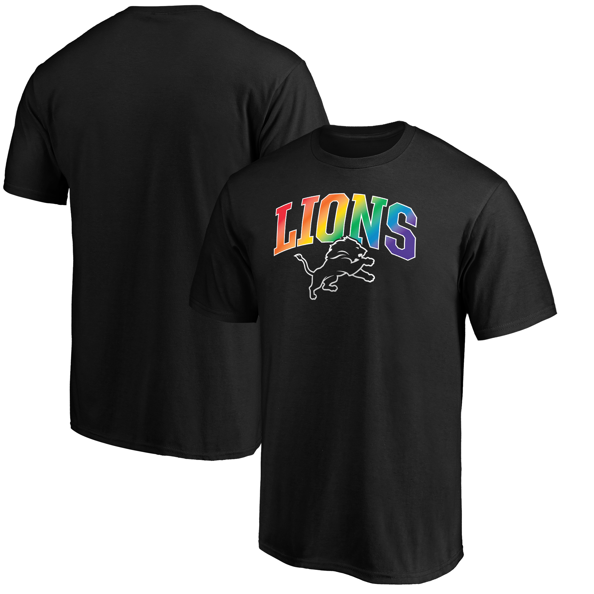 Men's Black Detroit Lions Pride Logo T-Shirt - Image 2