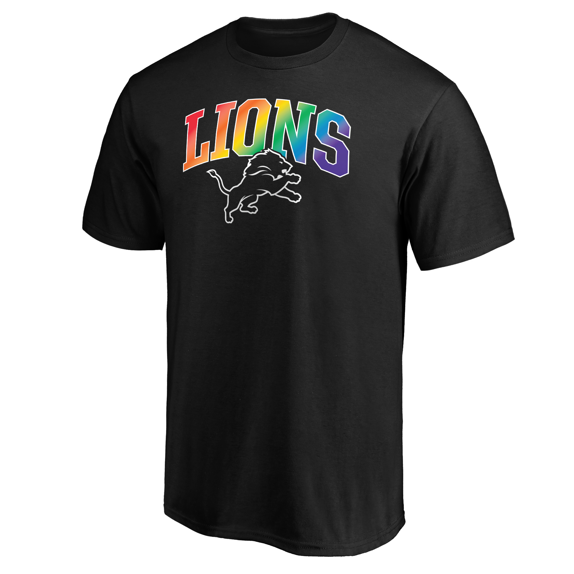 Men's Black Detroit Lions Pride Logo T-Shirt - Image 3