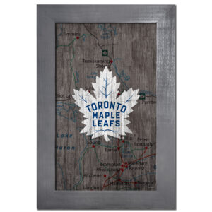 Toronto Maple Leafs 11'' x 19'' Framed Team City Map Sign