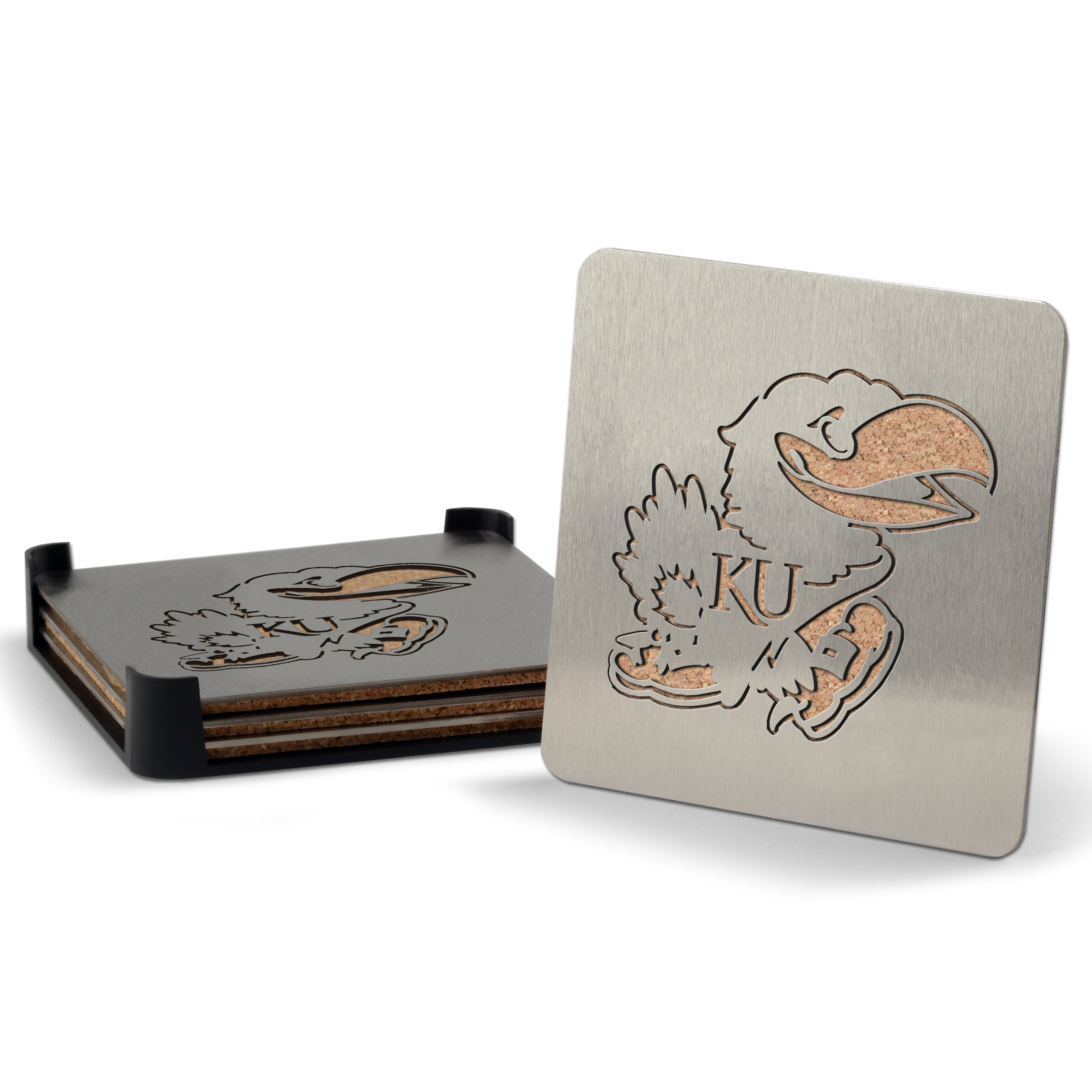Kansas Jayhawks 4-Piece Coaster Set - Image 4