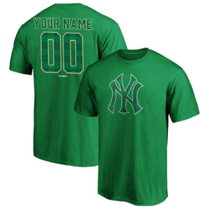 Men's Green New York Yankees Emerald Plaid Personalized Name & Number T-Shirt