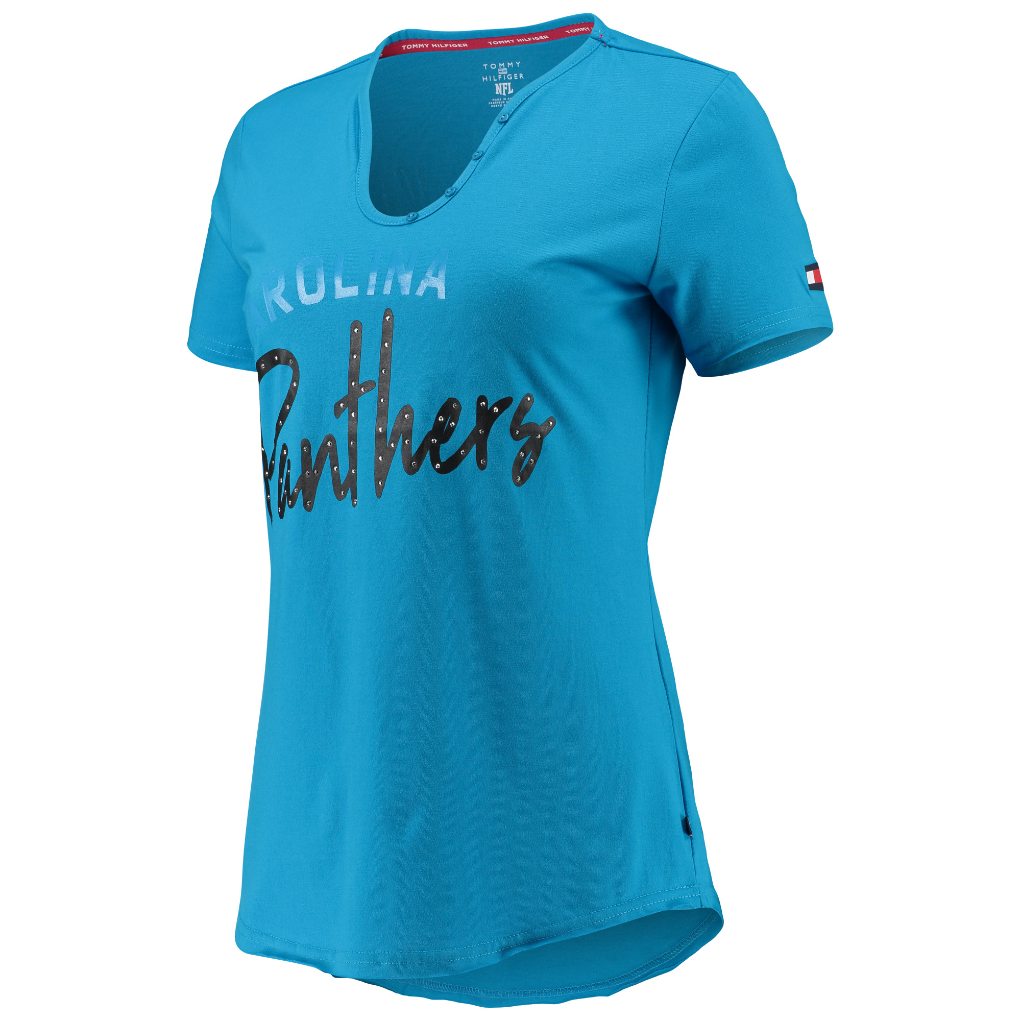 Women's Tommy Hilfiger Blue Carolina Panthers Riley V-Neck T-Shirt - Image 8