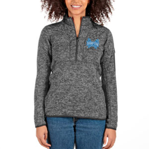 Women's Antigua Charcoal Hampton Pirates Fortune Half-Zip Pullover Jacket