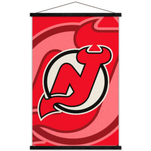 New Jersey Devils 35.75'' x 24.25'' Hanging Framed Logo Poster