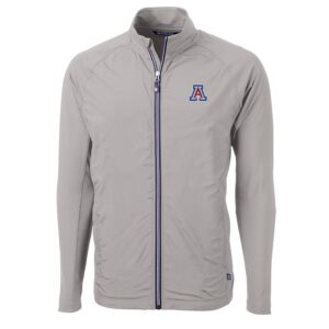 Men's Cutter & Buck Gray Arizona Wildcats Adapt Eco Knit Full-Zip Jacket
