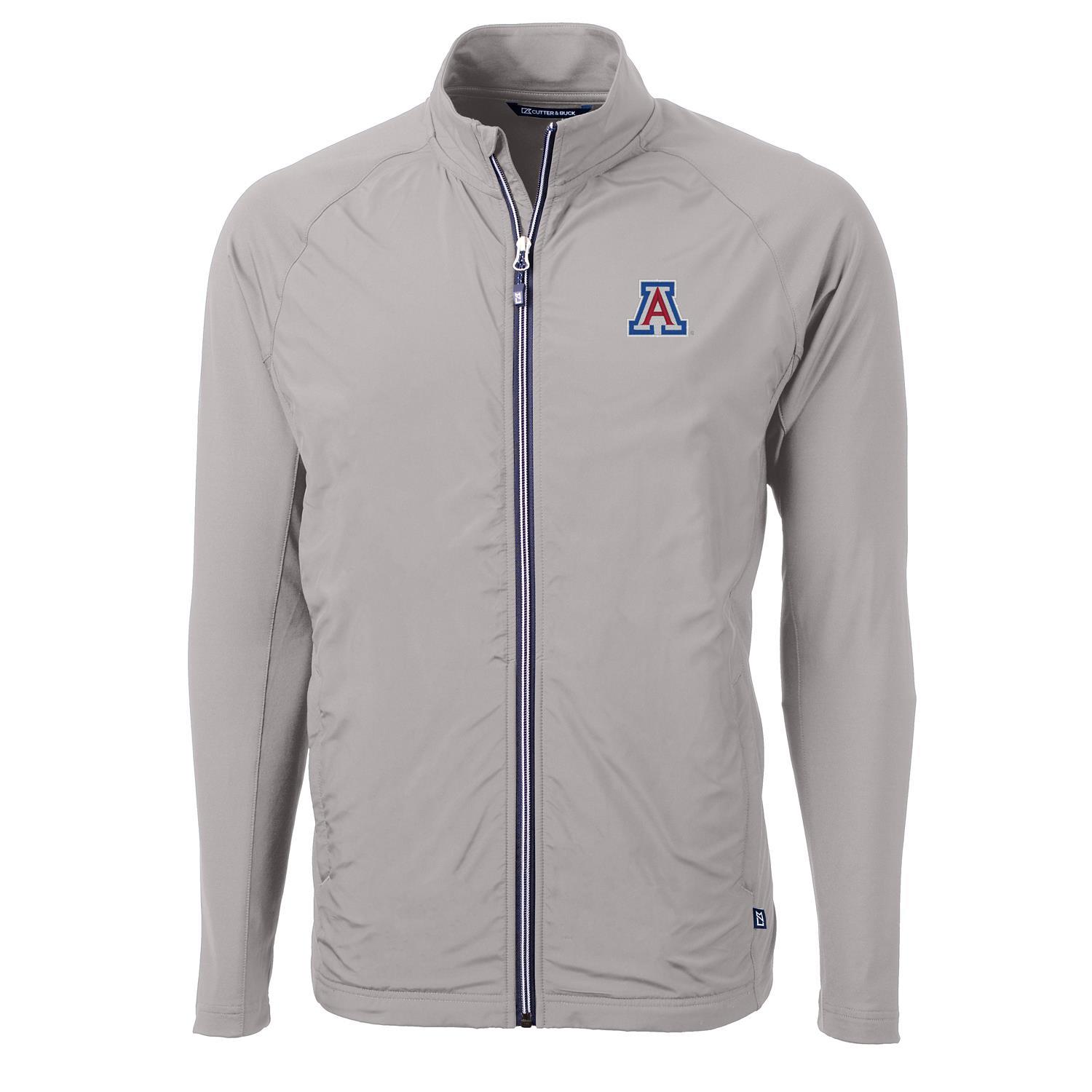 Men's Cutter & Buck Gray Arizona Wildcats Adapt Eco Knit Full-Zip Jacket