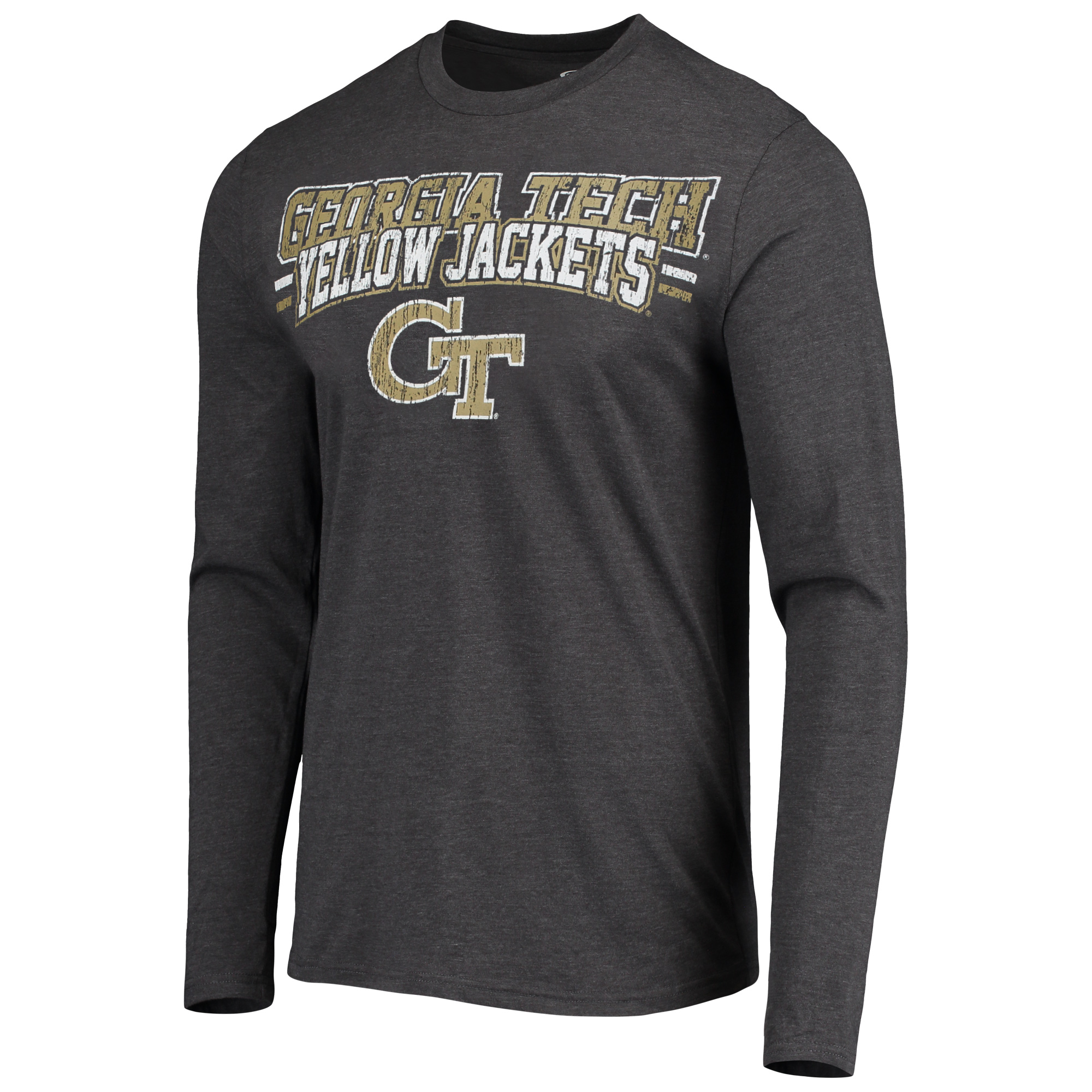 Men's Concepts Sport Navy/Heathered Charcoal Georgia Tech Yellow Jackets Meter Long Sleeve T-Shirt & Pants Sleep Set - Image 3