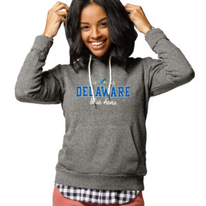 Women's League Collegiate Wear Heathered Gray Delaware Fightin' Blue Hens Victory Springs Pullover Hoodie