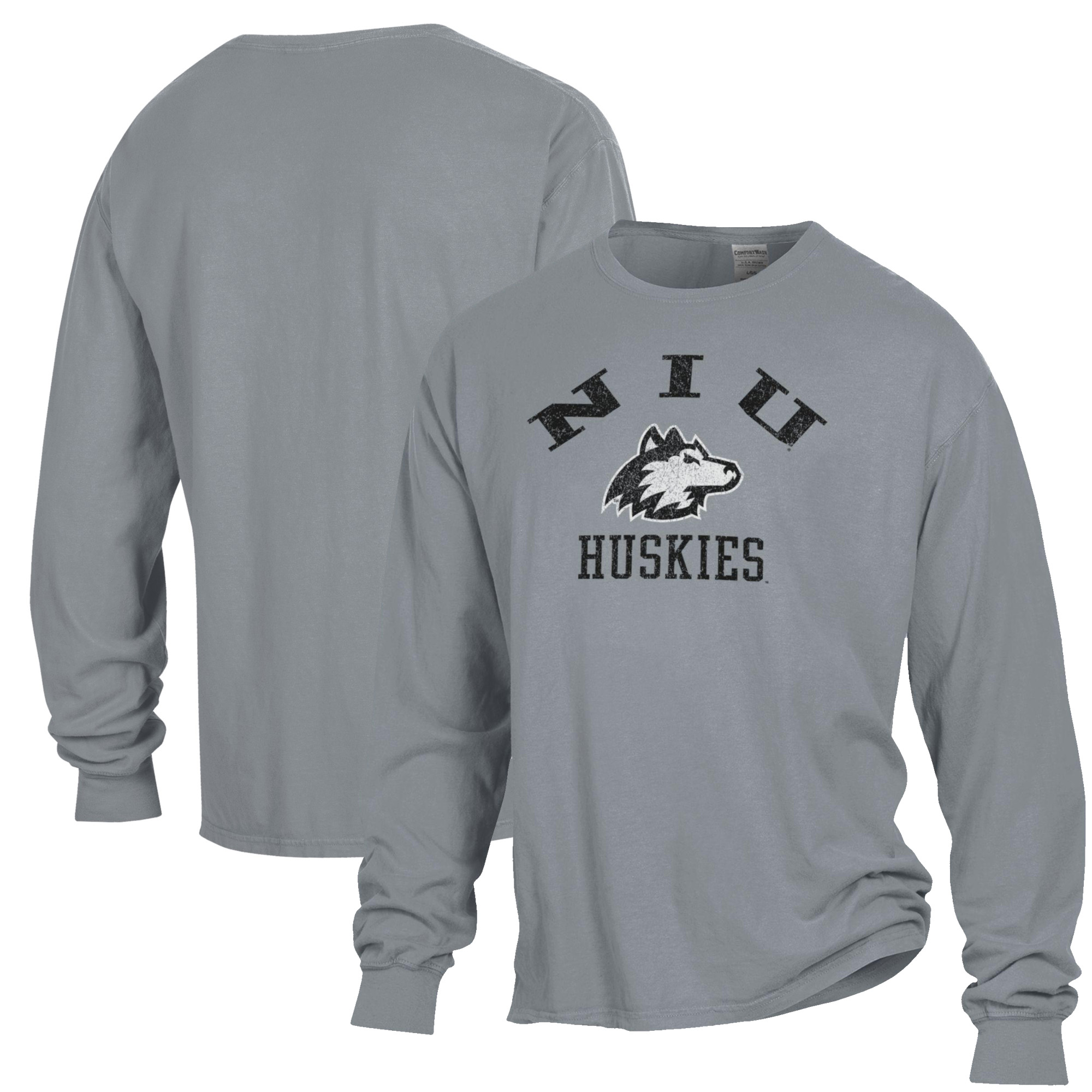 Men's adidas Heathered Gray Quebec Nordiques Team Classics Vintage Pullover Sweatshirt - Image 2