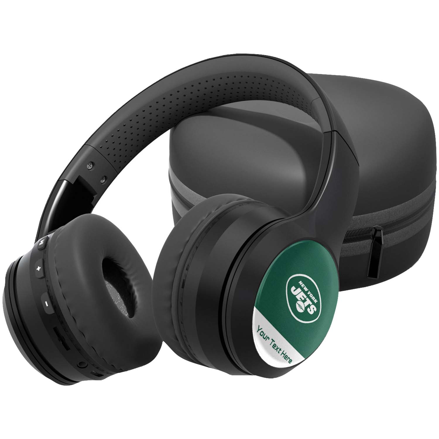 New York Jets Personalized Wireless Bluetooth Headphones & Case