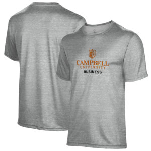 Men's Gray Campbell Fighting Camels Business Name Drop T-Shirt