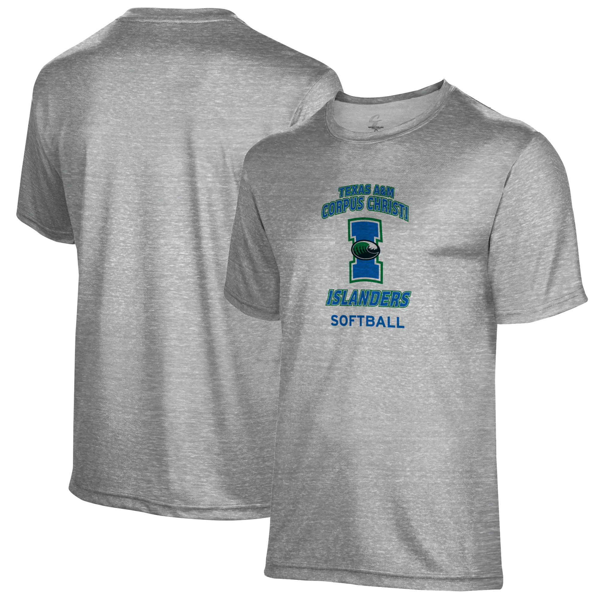 Men's Gray Texas A&M Corpus Christi Islanders Softball Name Drop T-Shirt - Image 2