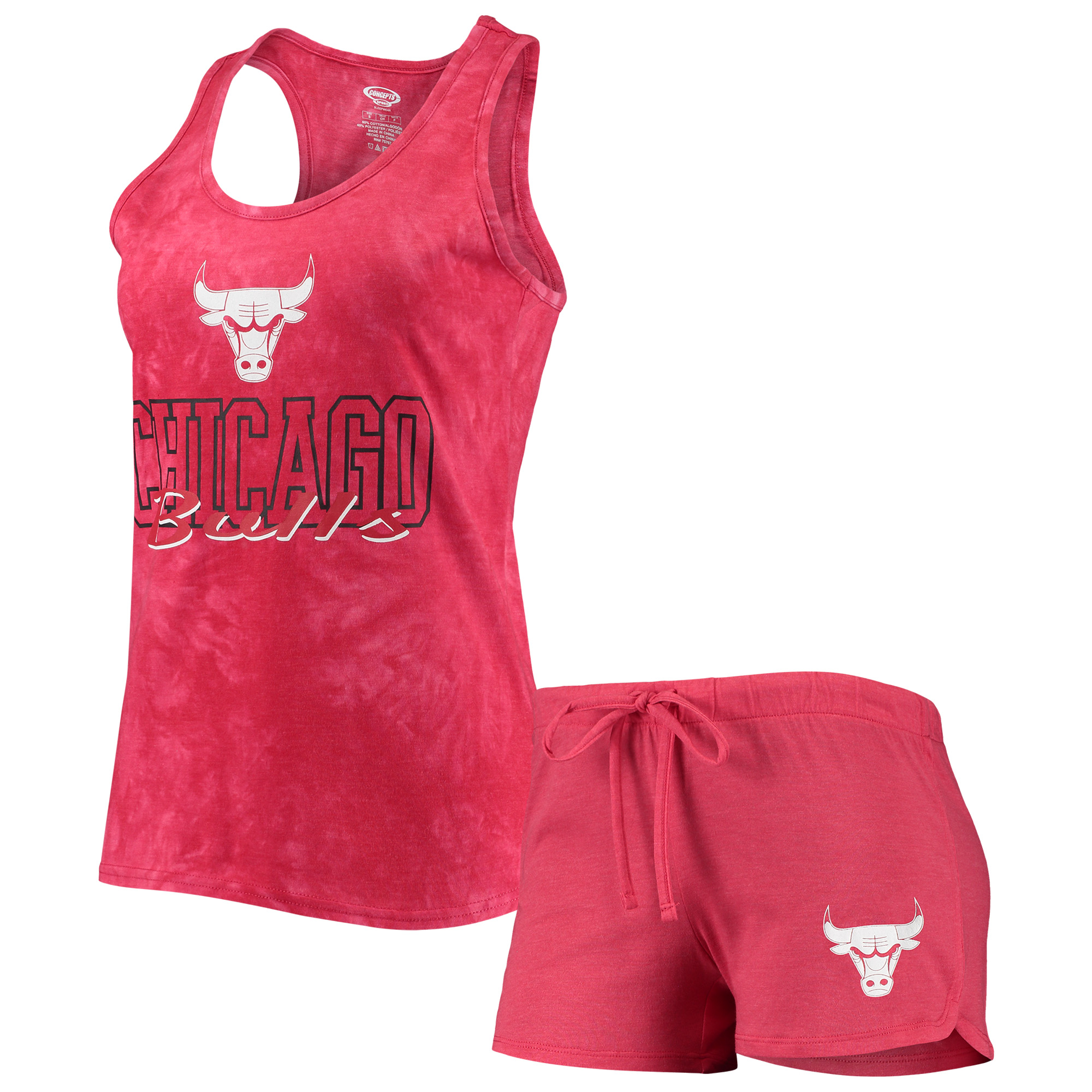 Women's Concepts Sport Red Chicago Bulls Billboard Racerback Tank Top & Shorts Sleep Set - Image 7