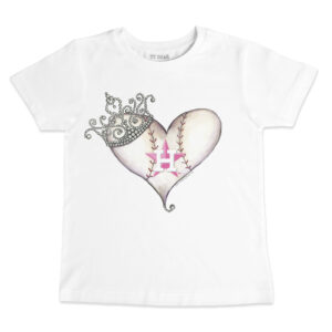 Toddler Tiny Turnip White Houston Astros Baseball Tiara Heart T-Shirt