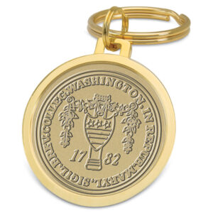 Gold Washington College Shoremen Team Logo Split-Wire Key Ring