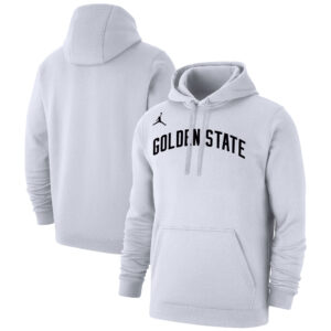 Men's Jordan Brand White Golden State Warriors 2022/23 Statement Edition Wordmark Club Pullover Hoodie