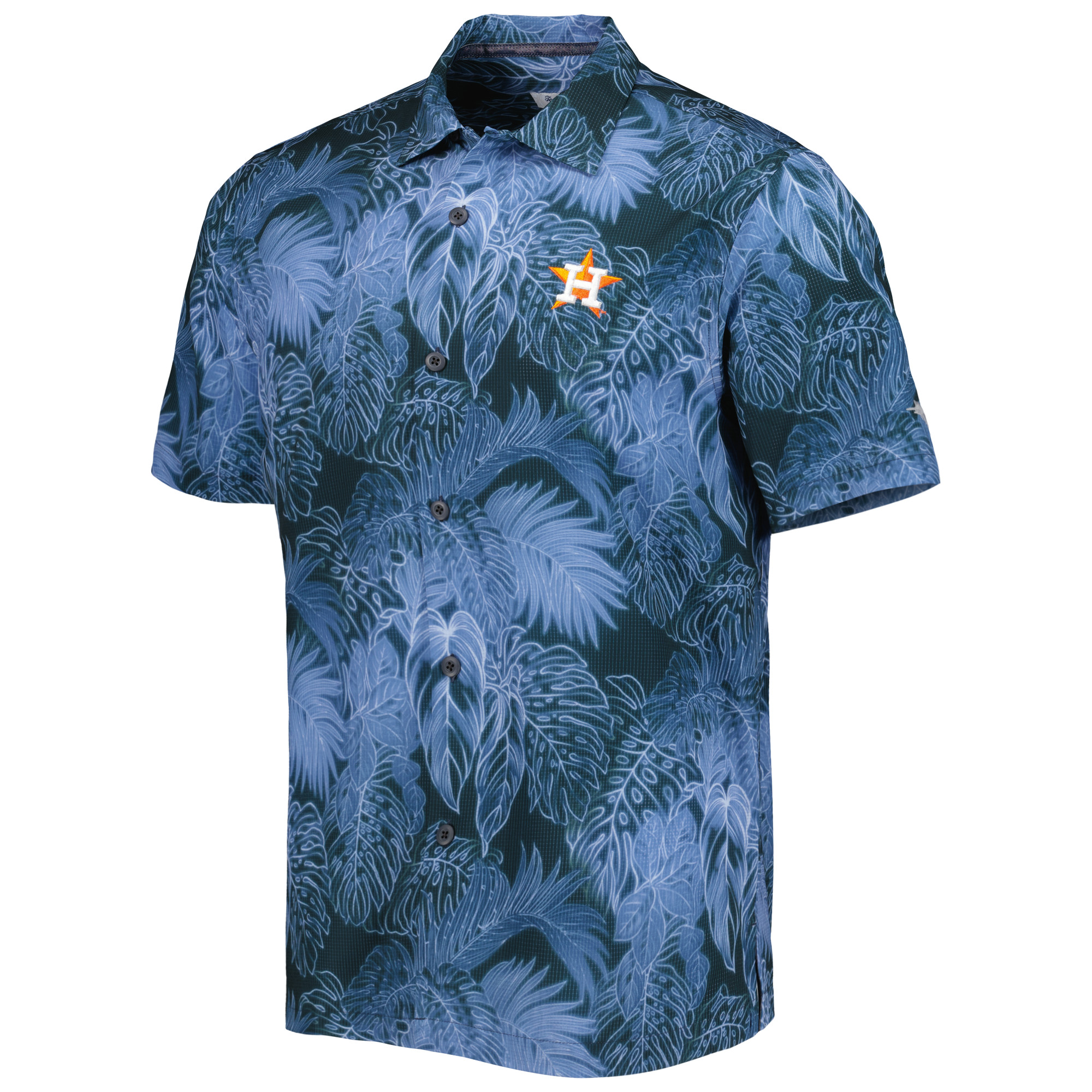 Men's Tommy Bahama Blue Houston Astros Bahama Coast Luminescent Fronds IslandZone Button-Up Camp Shirt - Image 6