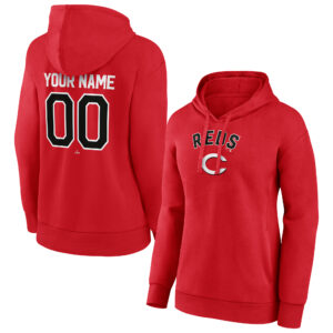 Women's Red Cincinnati Reds Personalized Team Winning Streak Pullover Hoodie