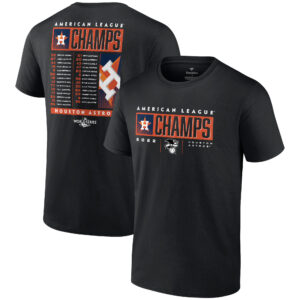 Men's Fanatics Black Houston Astros 2022 American League Champions Roster T-Shirt