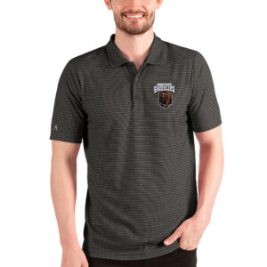 Men's Antigua Heathered Black/Silver Montana Grizzlies Esteem Polo