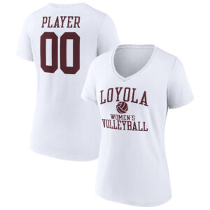 Women's White Loyola Chicago Ramblers Women's Volleyball Pick-A-Player NIL Gameday Tradition V-Neck T-Shirt