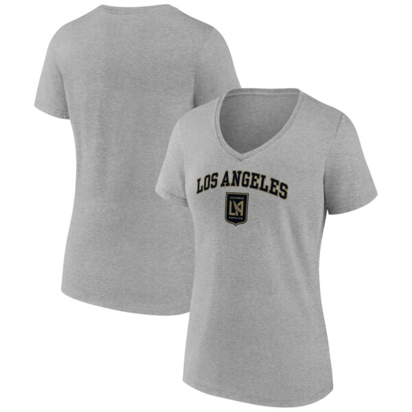 Women's Gray LAFC Heart and Soul V-Neck T-Shirt