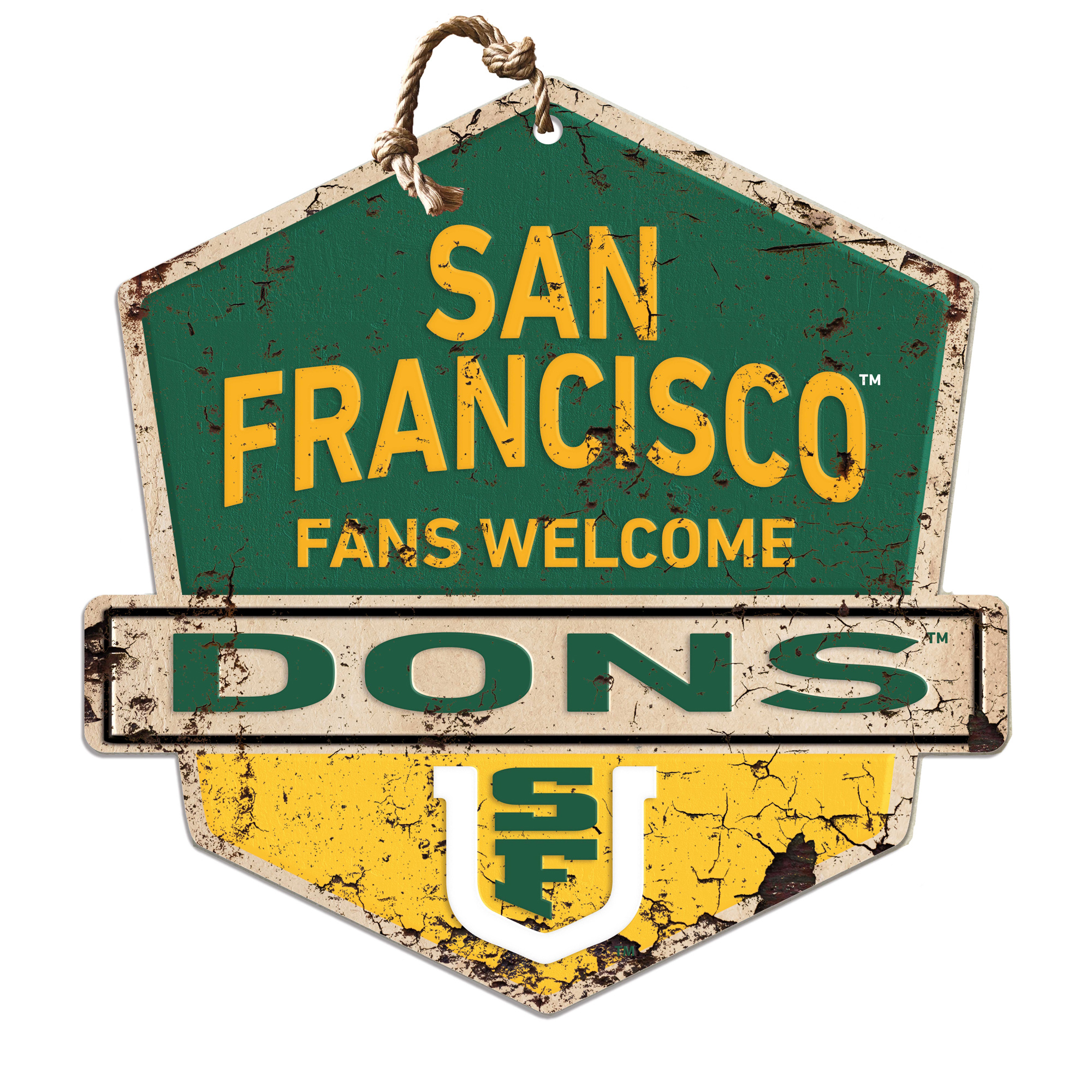 San Francisco Dons 20" x 20" Fans Welcome Badge Sign