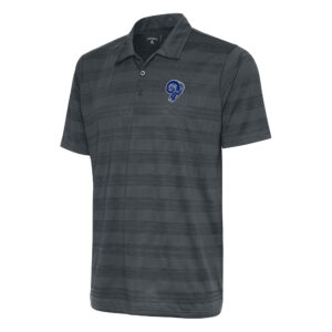 Men's Antigua Charcoal Los Angeles Rams Team Logo Throwback Compass Polo