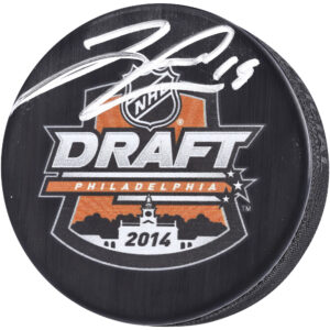 Jared McCann Seattle Kraken Autographed 2014 NHL Draft Logo Hockey Puck