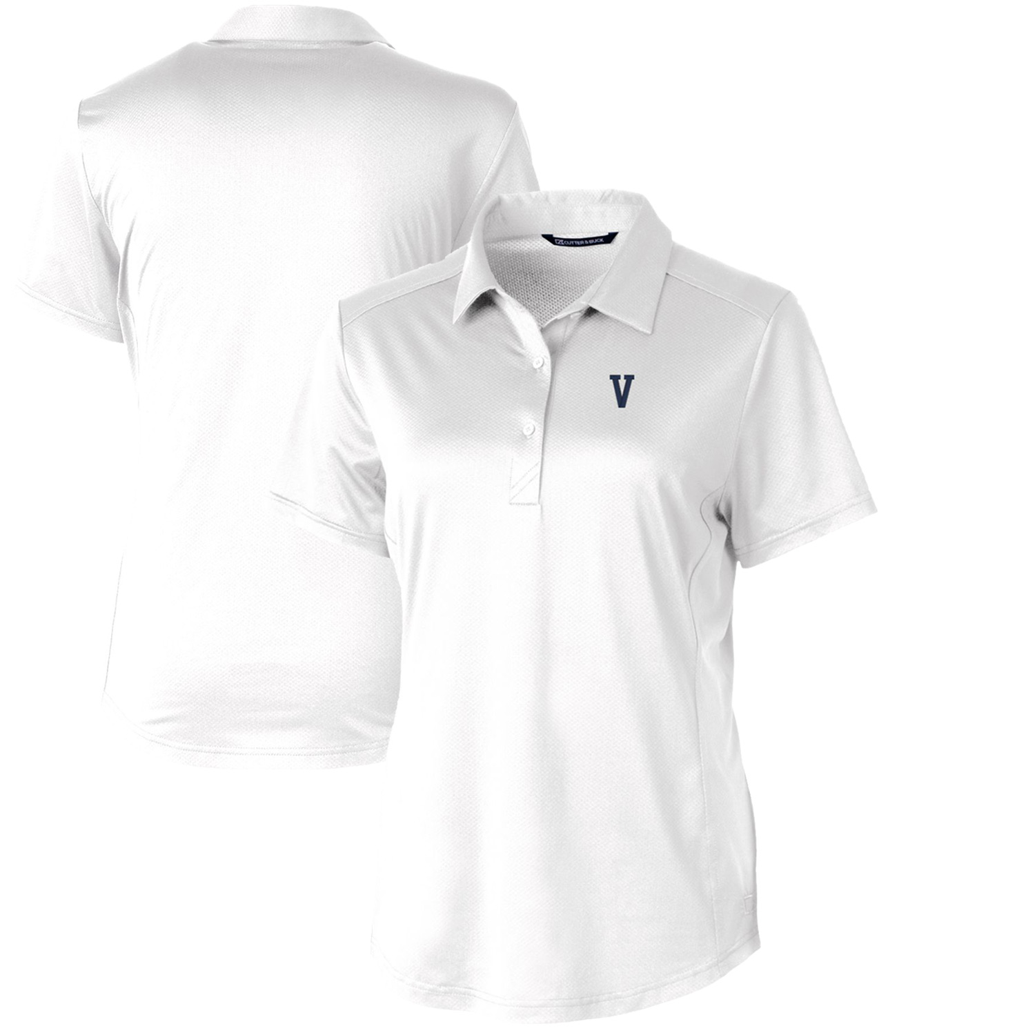 Women's Cutter & Buck White Villanova Wildcats Vault Prospect Textured Stretch Polo