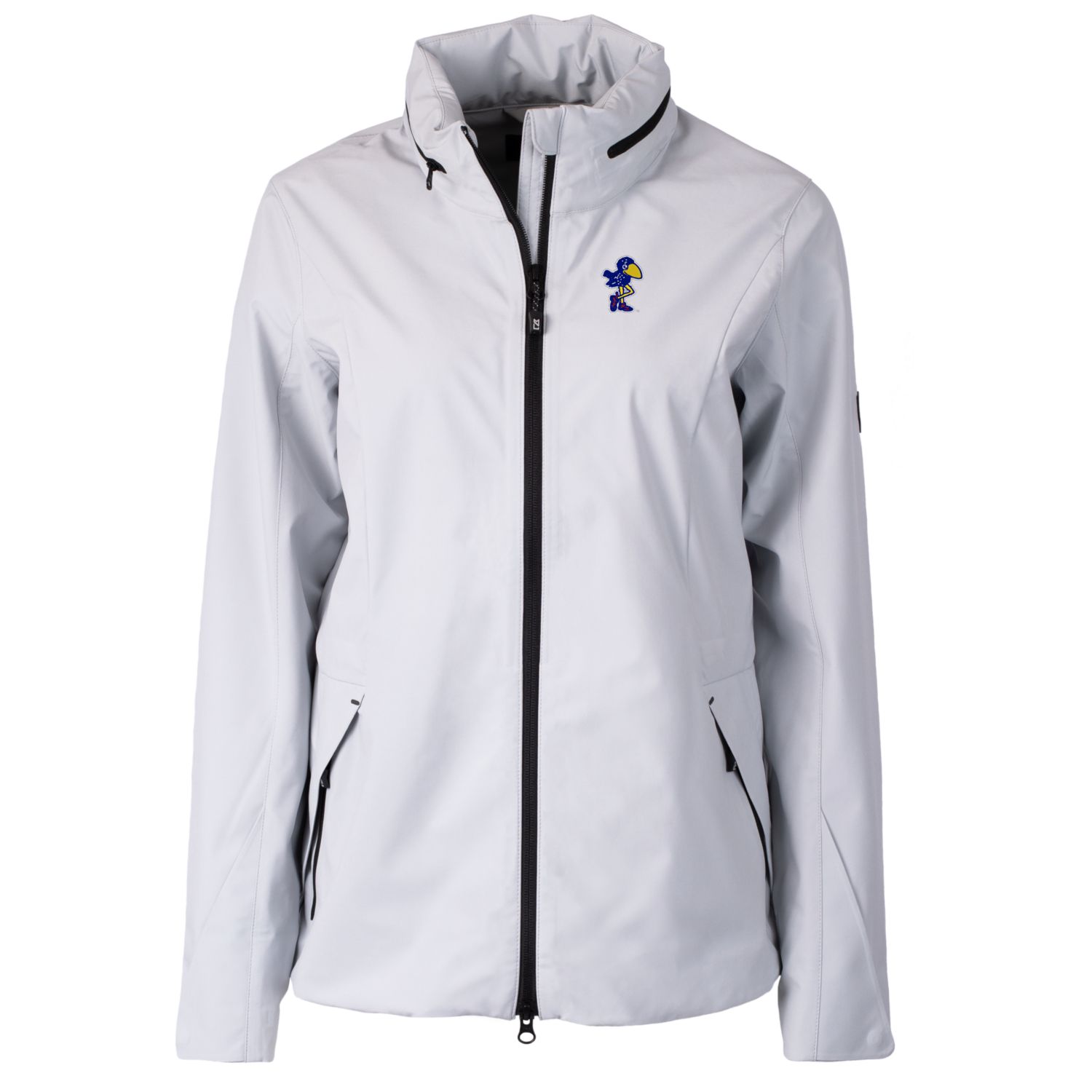 Women's Cutter & Buck Gray Kansas Jayhawks Vault Vapor Water Repellent Stretch Full-Zip Rain Jacket - Image 3