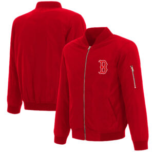 Men's JH Design Red Boston Red Sox Full-Zip Nylon Bomber Jacket