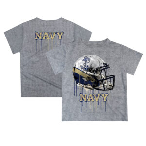 Infant Gray Navy Midshipmen Dripping Helmet T-Shirt