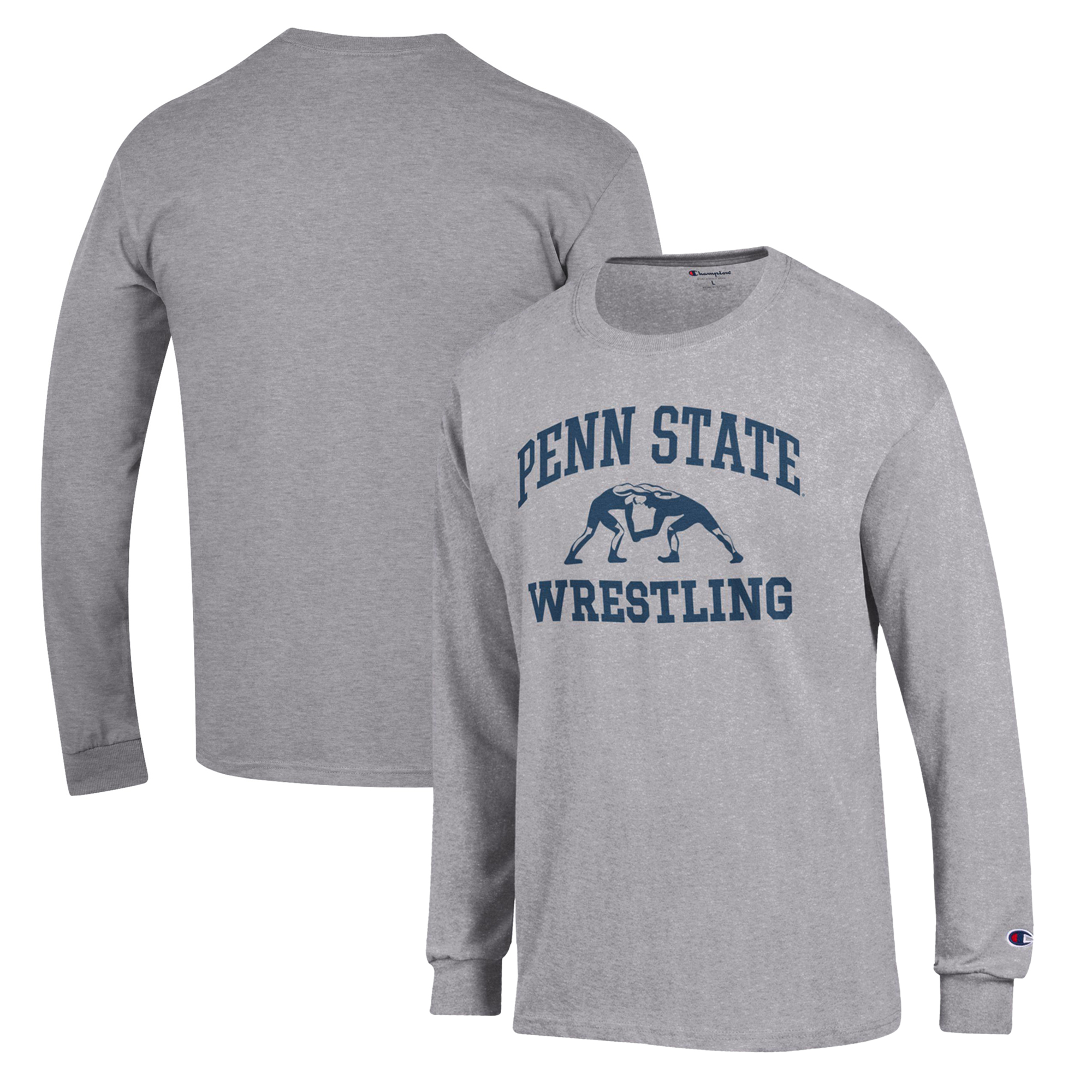 Men's Champion Gray Penn State Nittany Lions Wrestling Icon Long Sleeve T-Shirt - Image 2